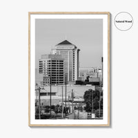 Montgomery Skyline Black and White Fine Art Photo Print, Downtown, Alabama USA Poster