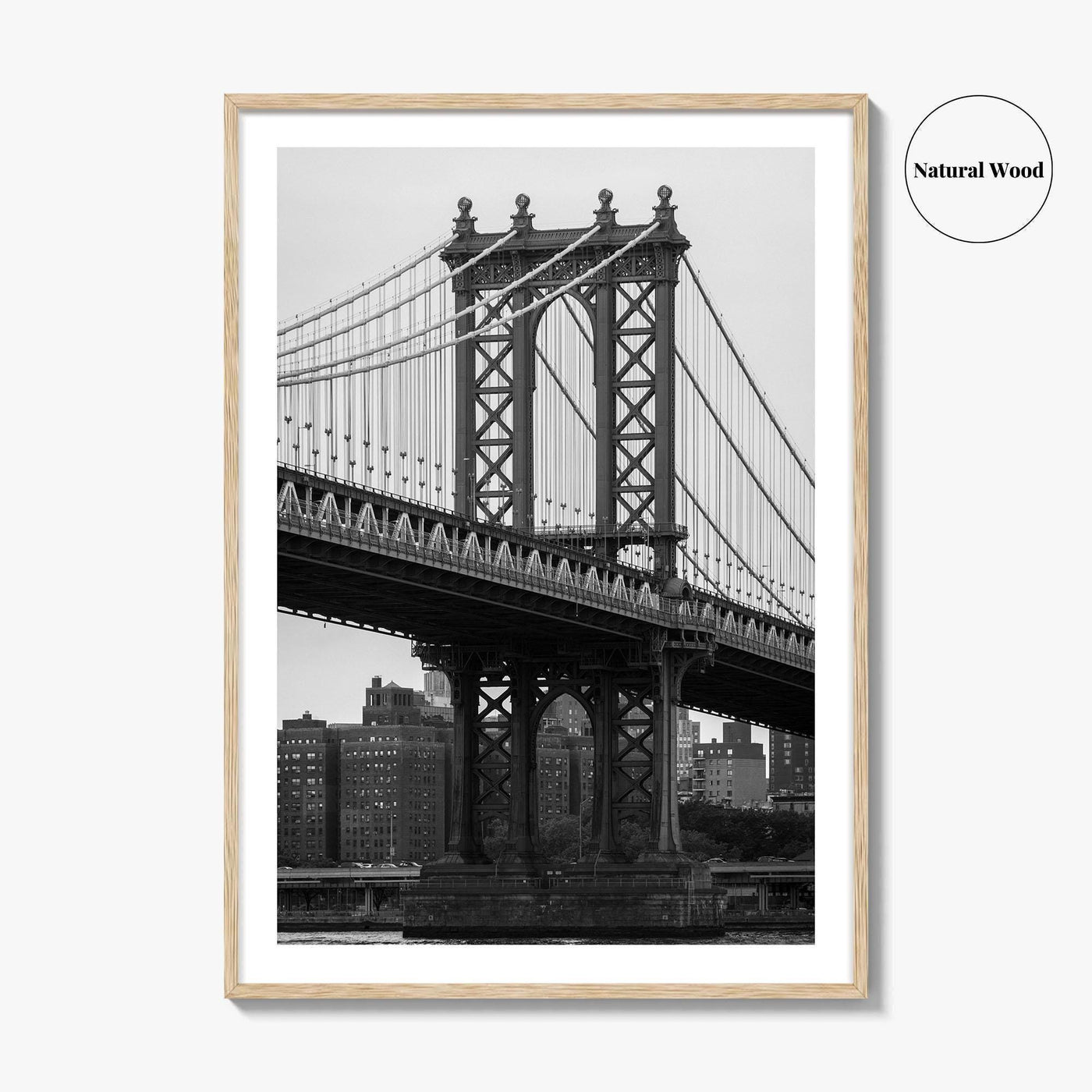 Manhattan Bridge Black and White Fine Art Photo Print, Brooklyn NYC DUMBO Poster