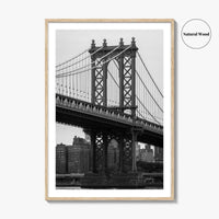 Manhattan Bridge Black and White Fine Art Photo Print, Brooklyn NYC DUMBO Poster