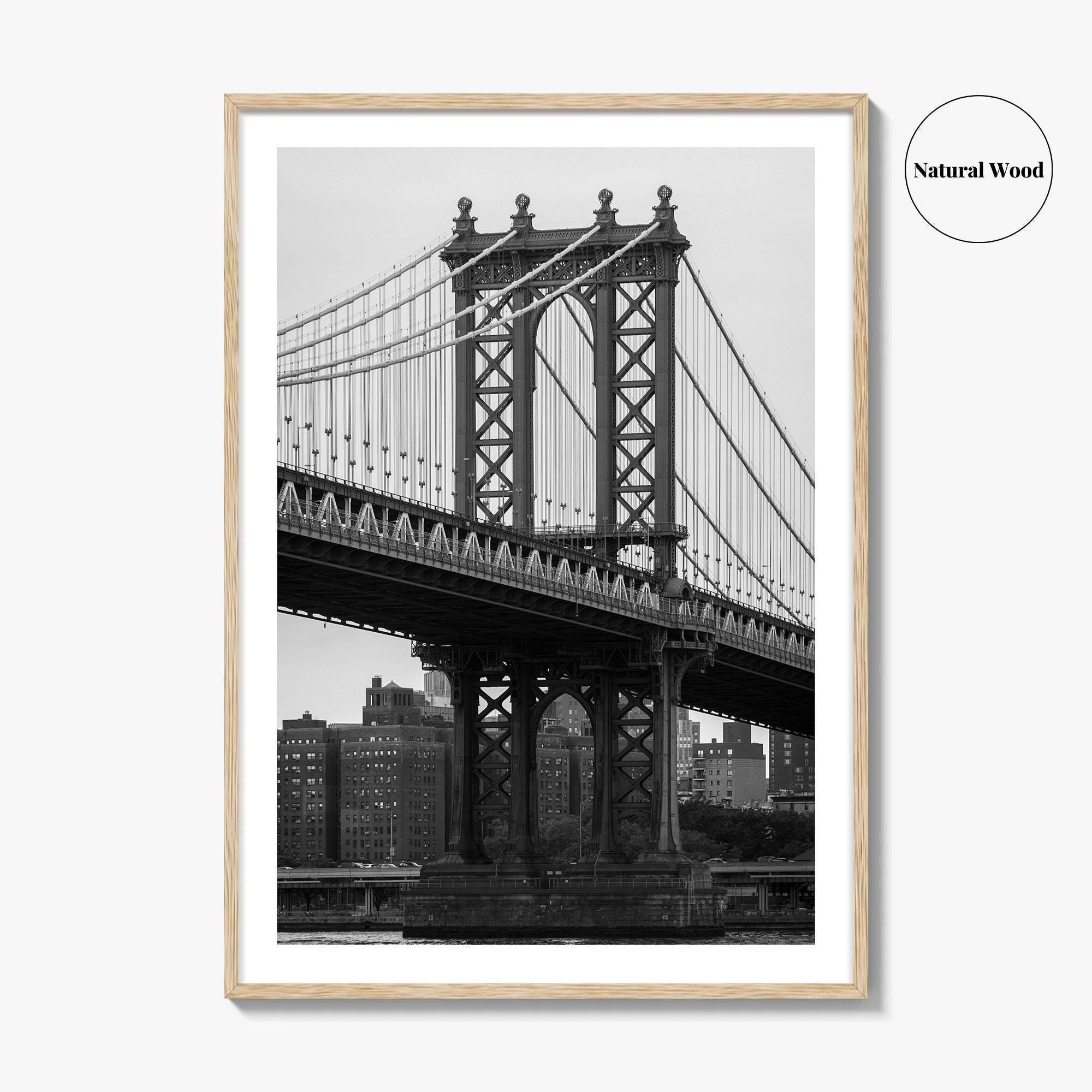 Manhattan Bridge Black and White Fine Art Photo Print, Brooklyn NYC DUMBO Poster