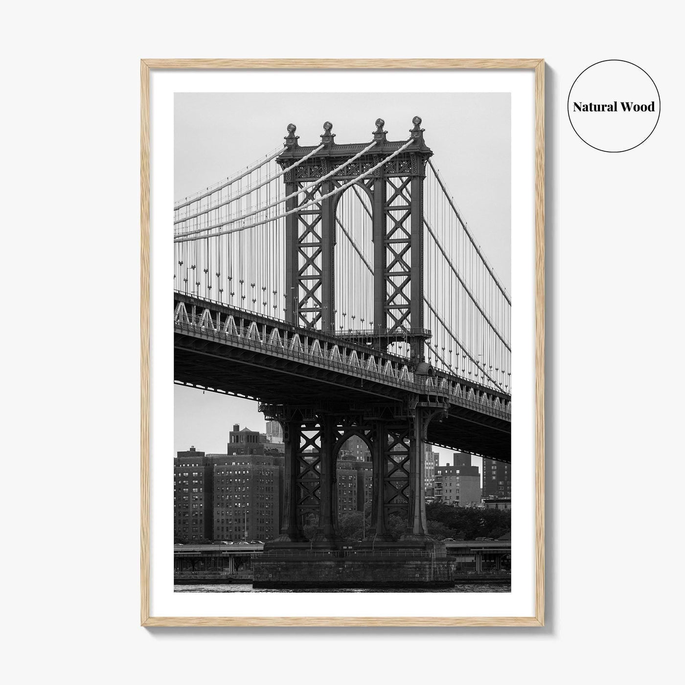 Manhattan Bridge Black and White Fine Art Photo Print, Brooklyn NYC DUMBO Poster
