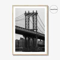 Manhattan Bridge Black and White Fine Art Photo Print, Brooklyn NYC DUMBO Poster