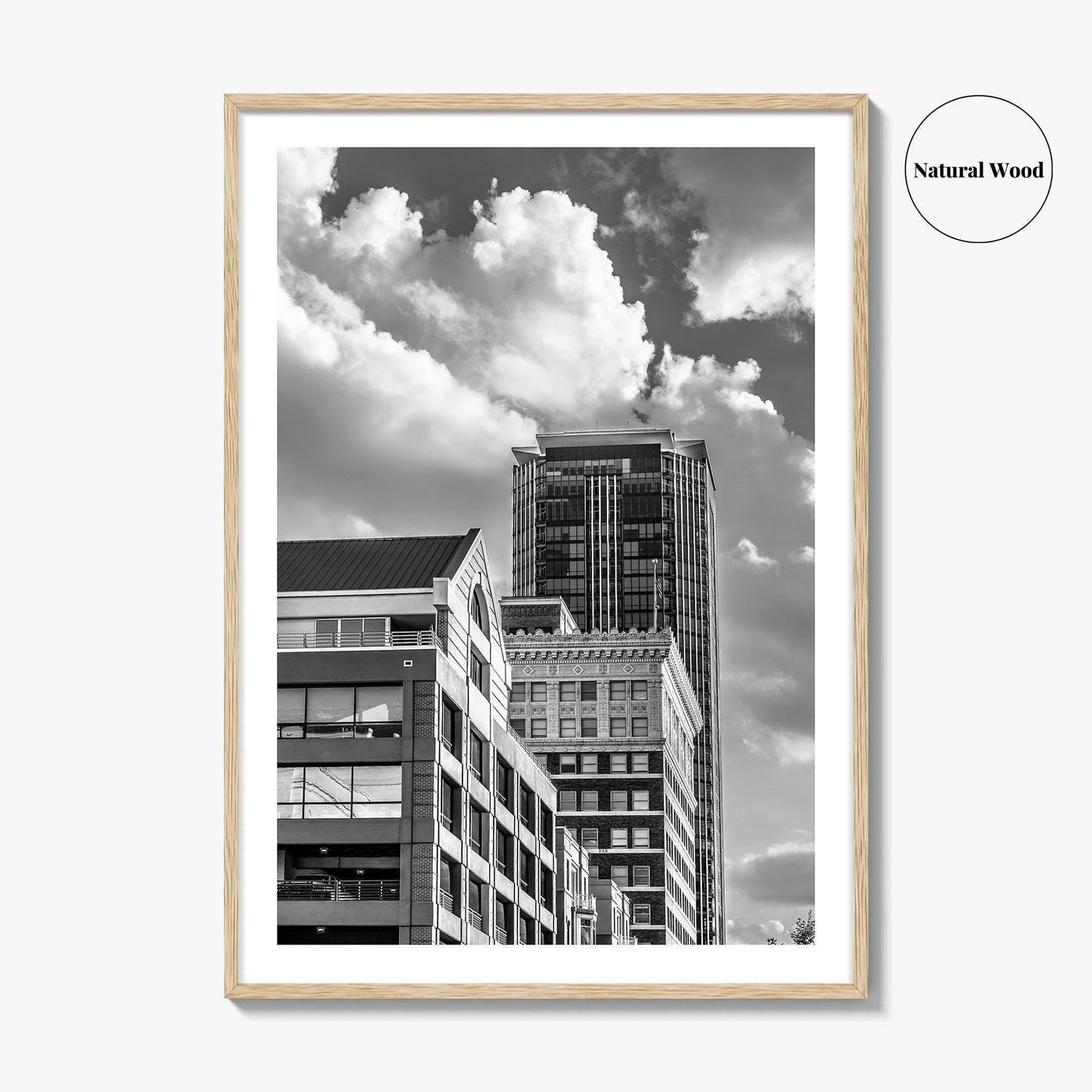 Fort Worth Black and White Fine Art Photo Print, Downtown Texas USA Poster