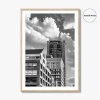 Fort Worth Black and White Fine Art Photo Print, Downtown Texas USA Poster
