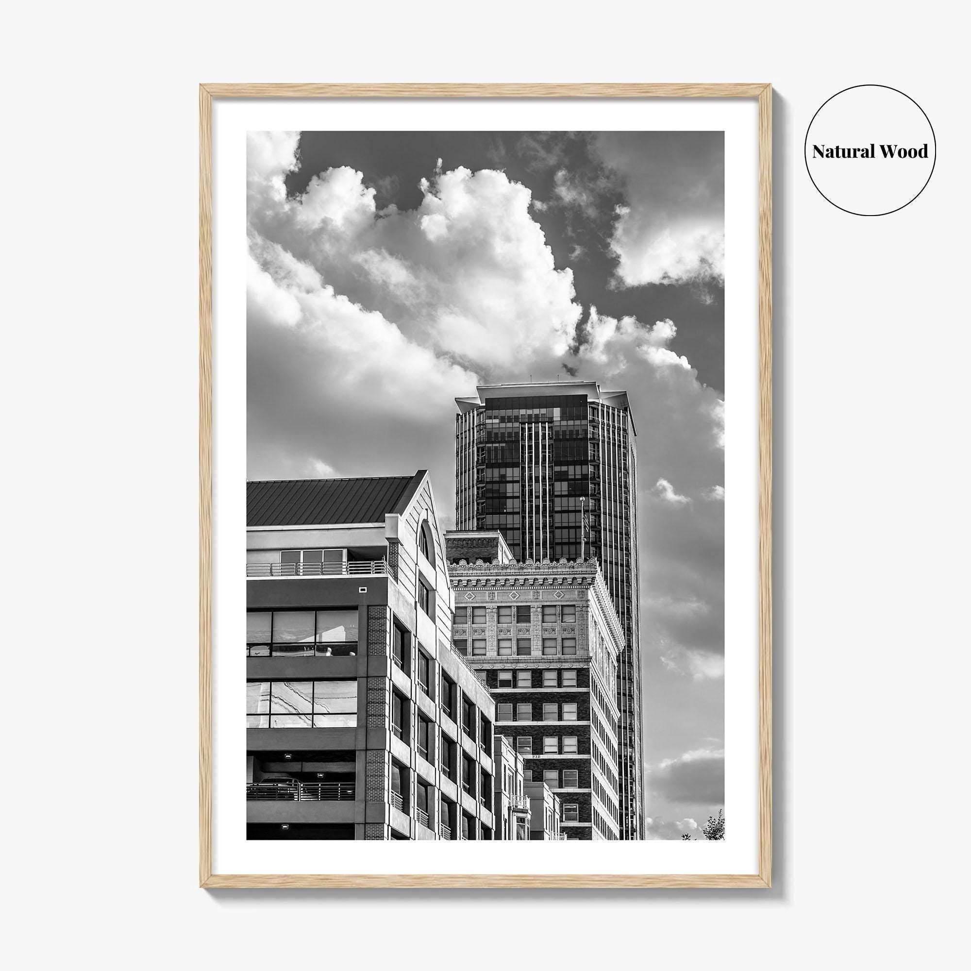 Fort Worth Black and White Fine Art Photo Print, Downtown Texas USA Poster
