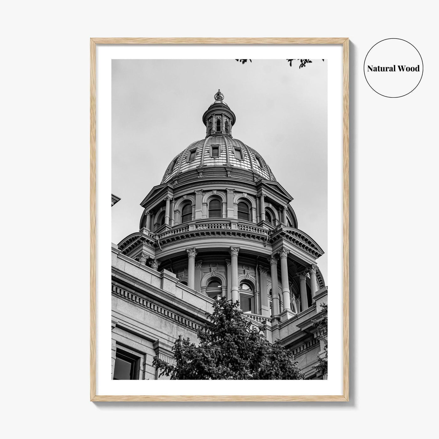 Colorado Black and White Fine Art Photo Print, Denver Capitol Building Poster, USA