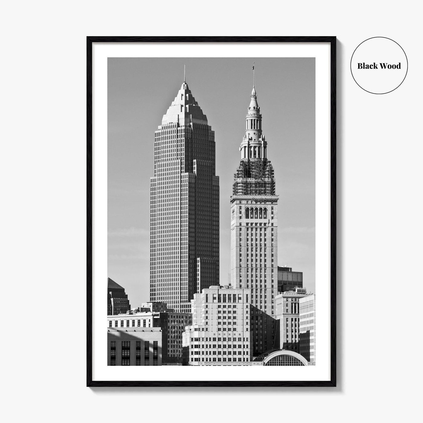 Cleveland Black and White Fine Art Photo Print, Ohio, USA, Downtown, Wall Poster