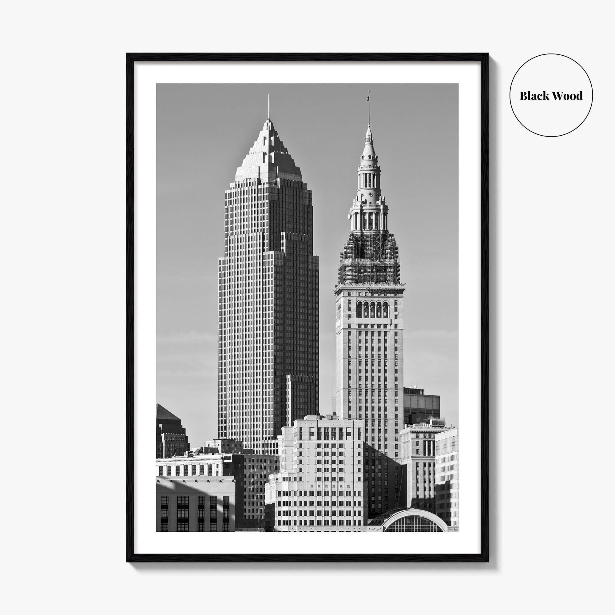 Cleveland Black and White Fine Art Photo Print, Ohio, USA, Downtown, Wall Poster