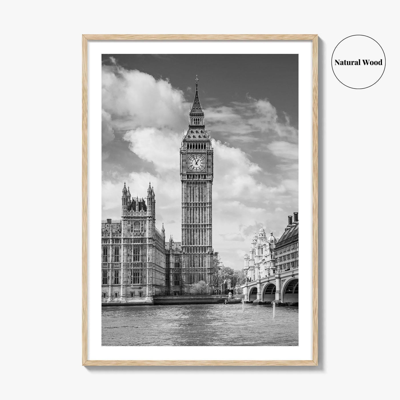 London Black and White Fine Art Photo Print, Big Ben Parliament UK Poster
