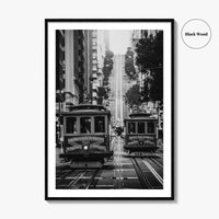 San Francisco Black and White Fine Art Photo Print, Cable Car California Street Poster