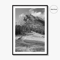 Kosovo Black and White Fine Art Photo Print, Rugova Valley Hajla Peak Poster