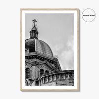 Manila Black and White Fine Art Photo Print, Intramuros Cathedral Dome, Philippines Poster