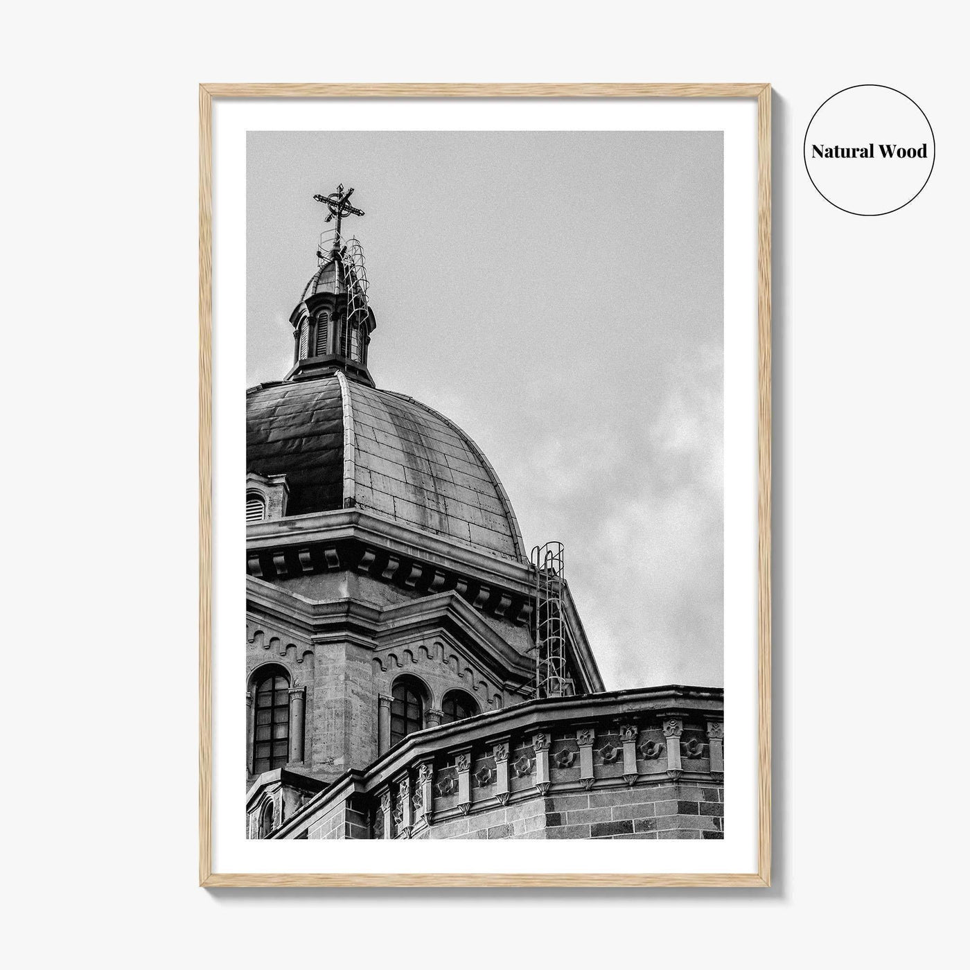 Manila Black and White Fine Art Photo Print, Intramuros Cathedral Dome, Philippines Poster