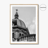 Manila Black and White Fine Art Photo Print, Intramuros Cathedral Dome, Philippines Poster