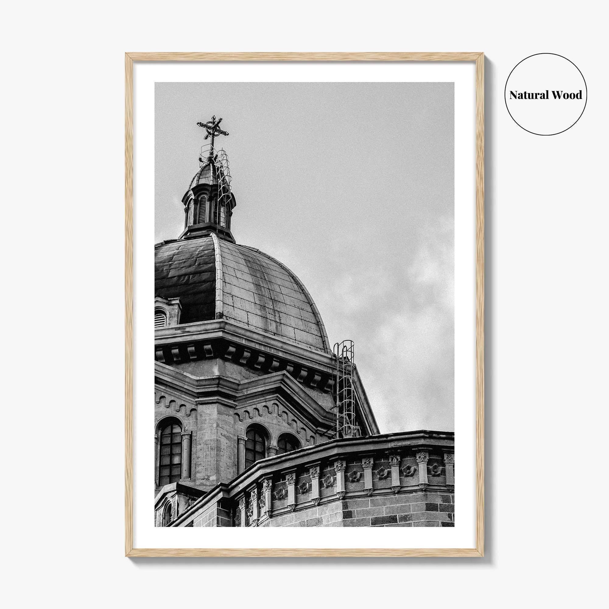 Manila Black and White Fine Art Photo Print, Intramuros Cathedral Dome, Philippines Poster