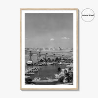 Nassau Black and White Fine Art Photo Print, Bahamas Paradise Island Bridge Boats Poster