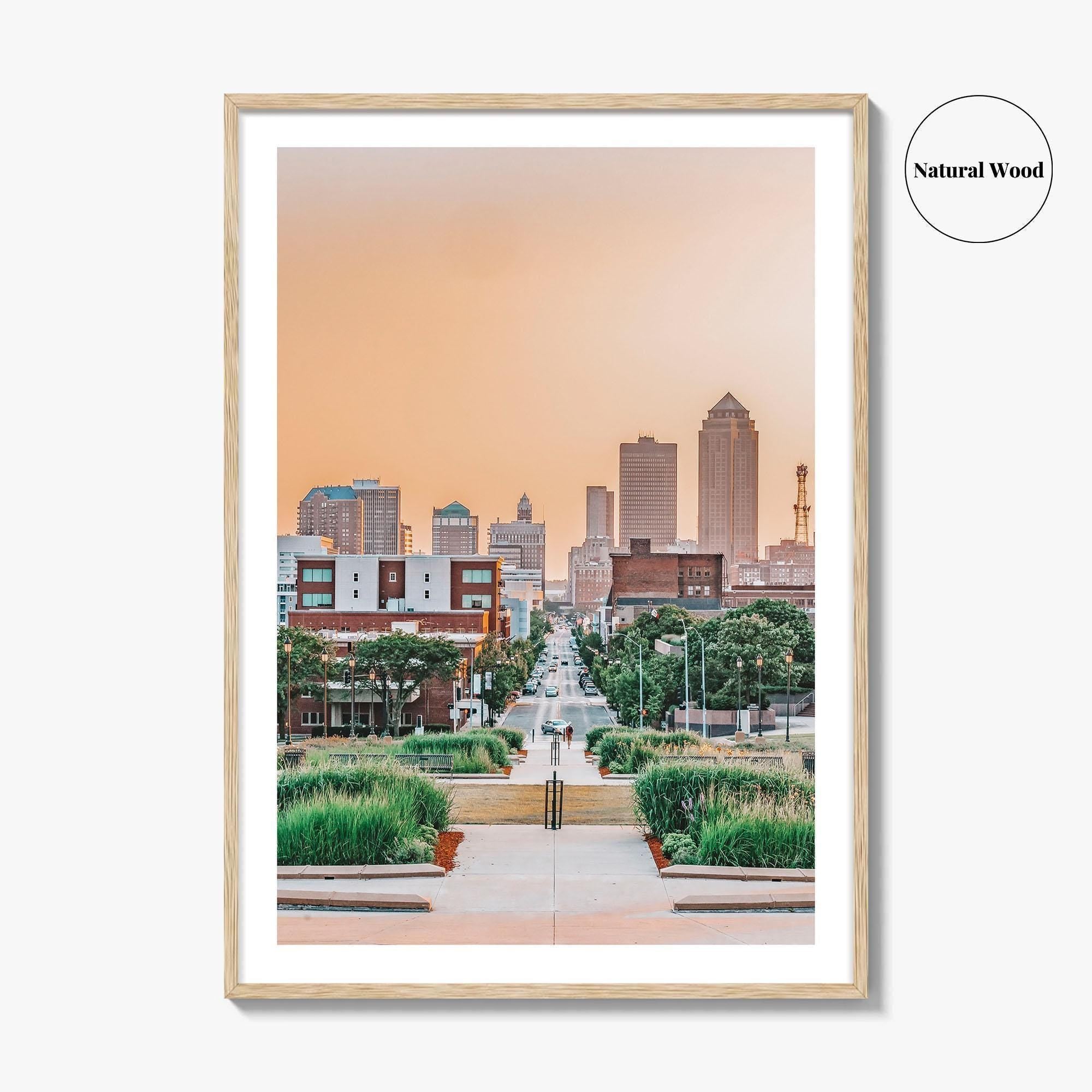 Des Moines Skyline Fine Art Photo Print, Iowa Poster, USA