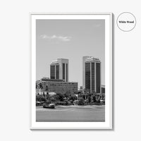 Dar es Salaam Skyline Black and White Fine Art Photo Print, Tanzania Poster