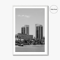 Dar es Salaam Skyline Black and White Fine Art Photo Print, Tanzania Poster