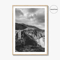 Big Sur Black and White Fine Art Photo Print, Bixby Bridge Poster