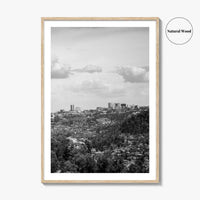 Kigali Skyline Black and White Fine Art Photo Print, Rwanda Poster Africa