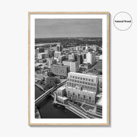Lansing Skyline Black and White Fine Art Photo Print, Michigan Poster, USA