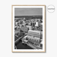 Lansing Skyline Black and White Fine Art Photo Print, Michigan Poster, USA