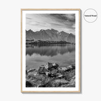 Chamonix Black and White Fine Art Photo Print, Mont Blanc French Alps Poster