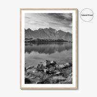 Chamonix Black and White Fine Art Photo Print, Mont Blanc French Alps Poster