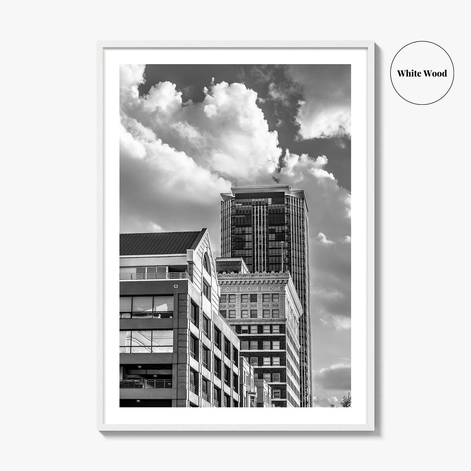 Fort Worth Black and White Fine Art Photo Print, Downtown Texas USA Poster