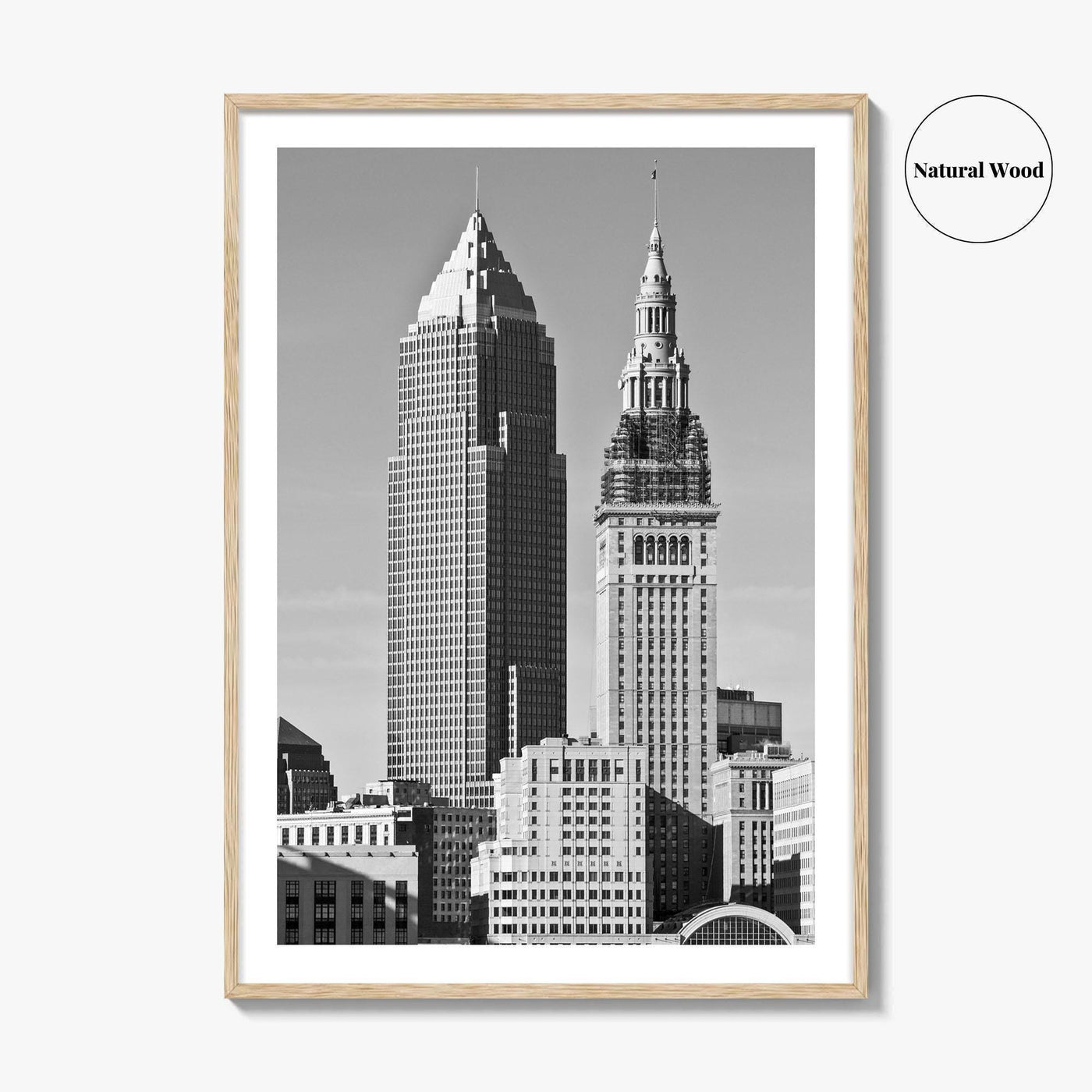 Cleveland Black and White Fine Art Photo Print, Ohio, USA, Downtown, Wall Poster