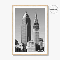 Cleveland Black and White Fine Art Photo Print, Ohio, USA, Downtown, Wall Poster