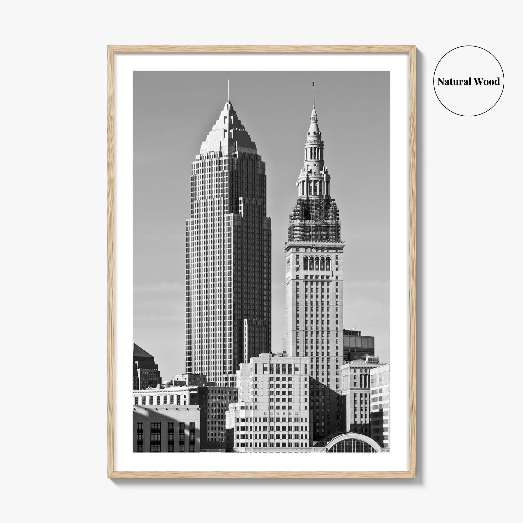Cleveland Black and White Fine Art Photo Print, Ohio, USA, Downtown, Wall Poster