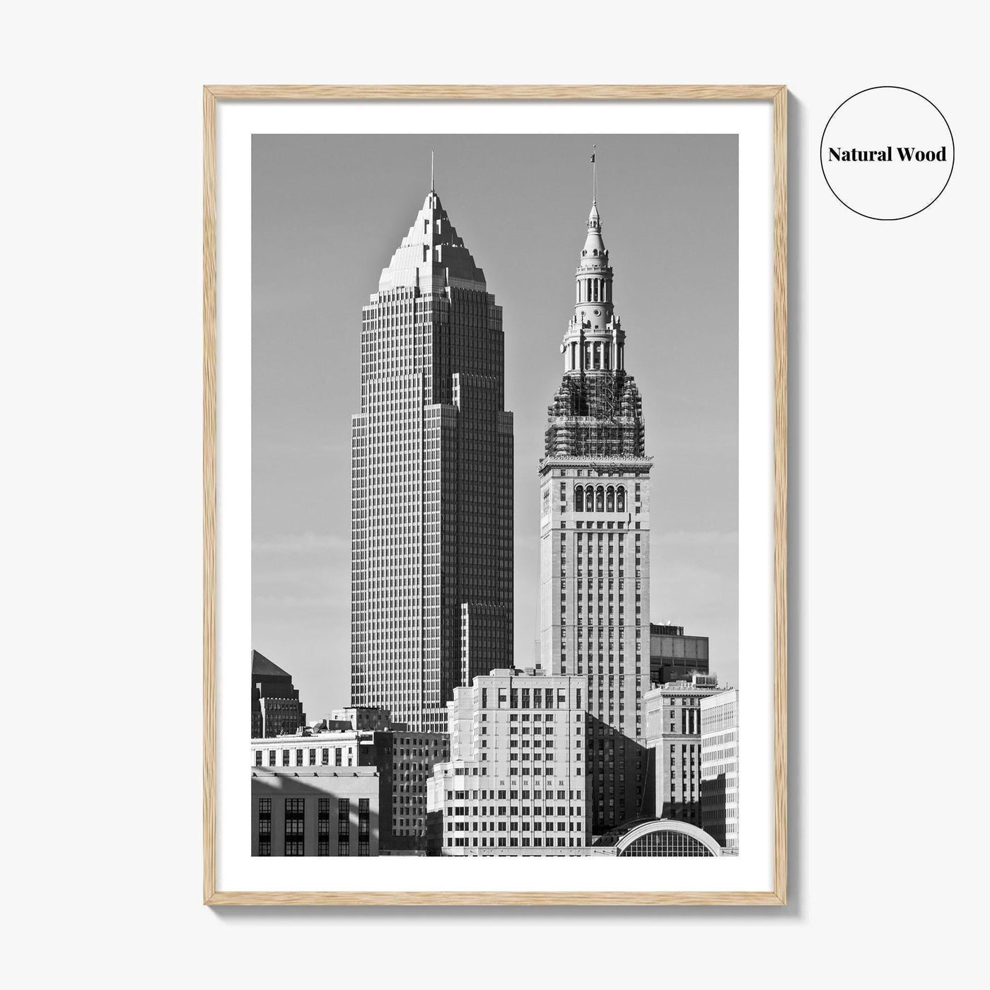 Cleveland Black and White Fine Art Photo Print, Ohio, USA, Downtown, Wall Poster