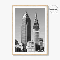 Cleveland Black and White Fine Art Photo Print, Ohio, USA, Downtown, Wall Poster
