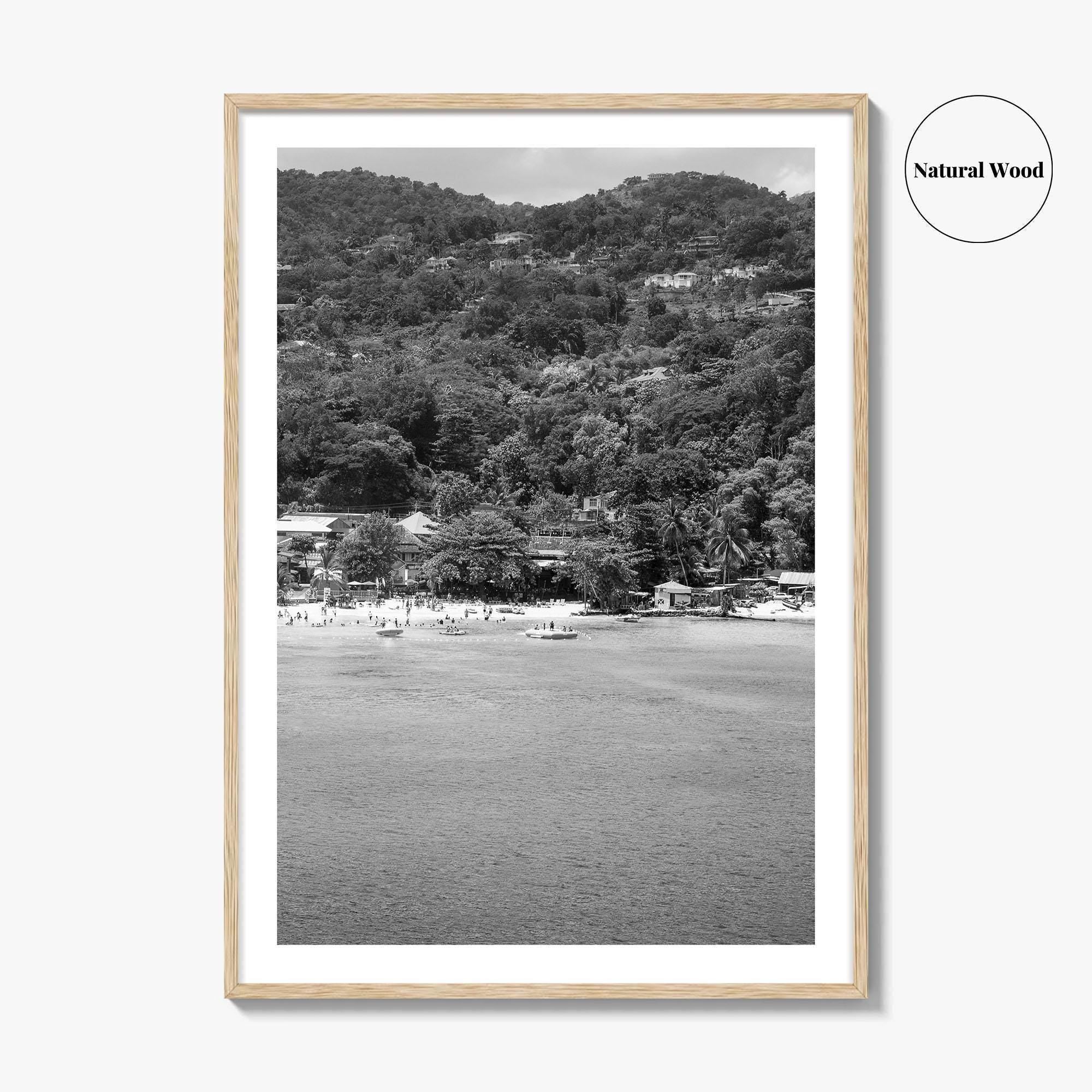 Ocho Rios Black and White Fine Art Photo Print, Jamaica Poster, Saint Ann Parish