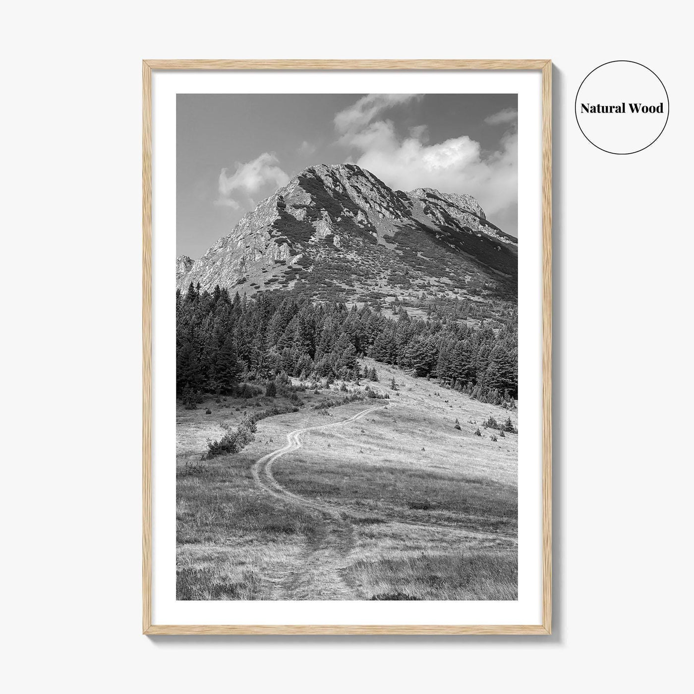 Kosovo Black and White Fine Art Photo Print, Rugova Valley Hajla Peak Poster