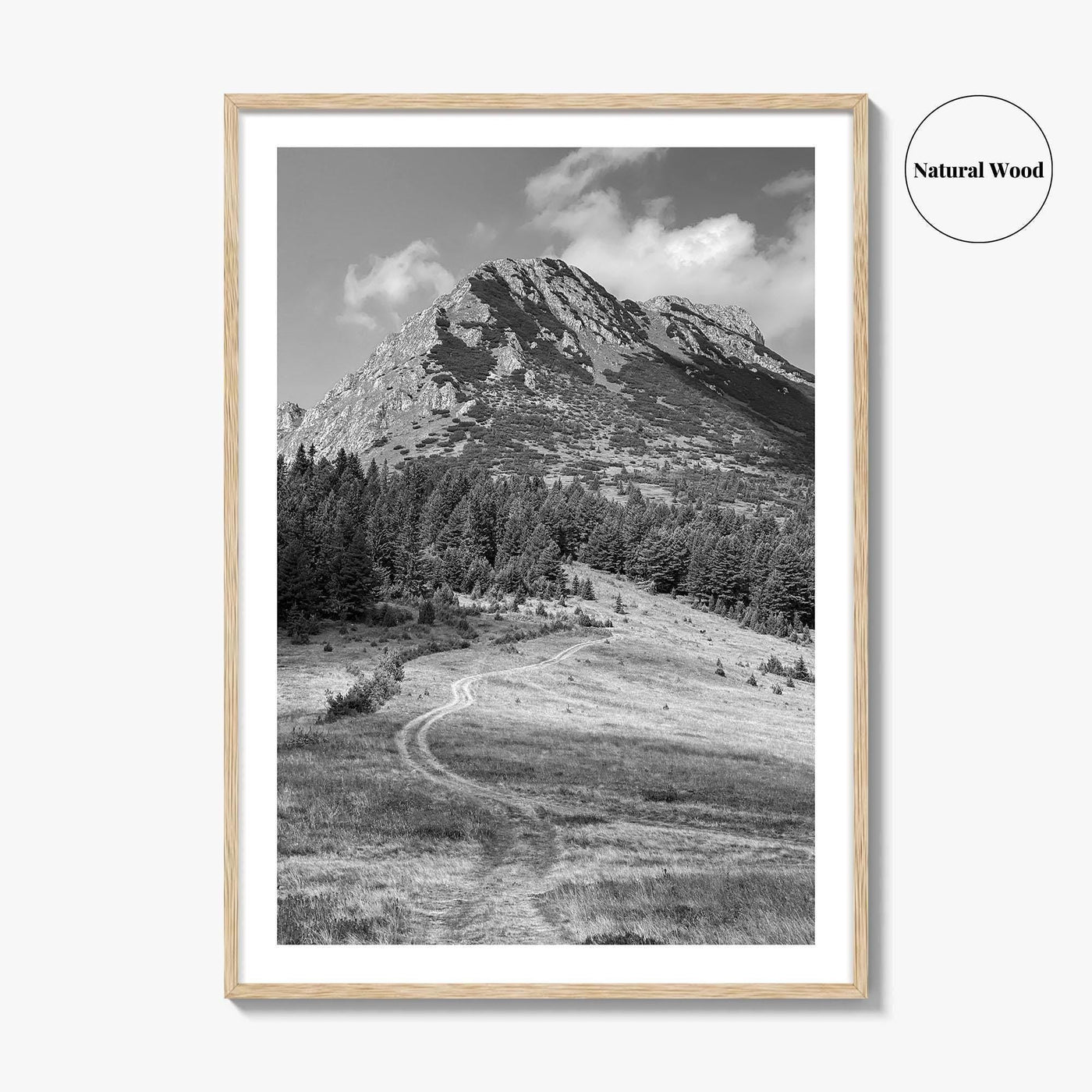 Kosovo Black and White Fine Art Photo Print, Rugova Valley Hajla Peak Poster