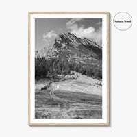 Kosovo Black and White Fine Art Photo Print, Rugova Valley Hajla Peak Poster
