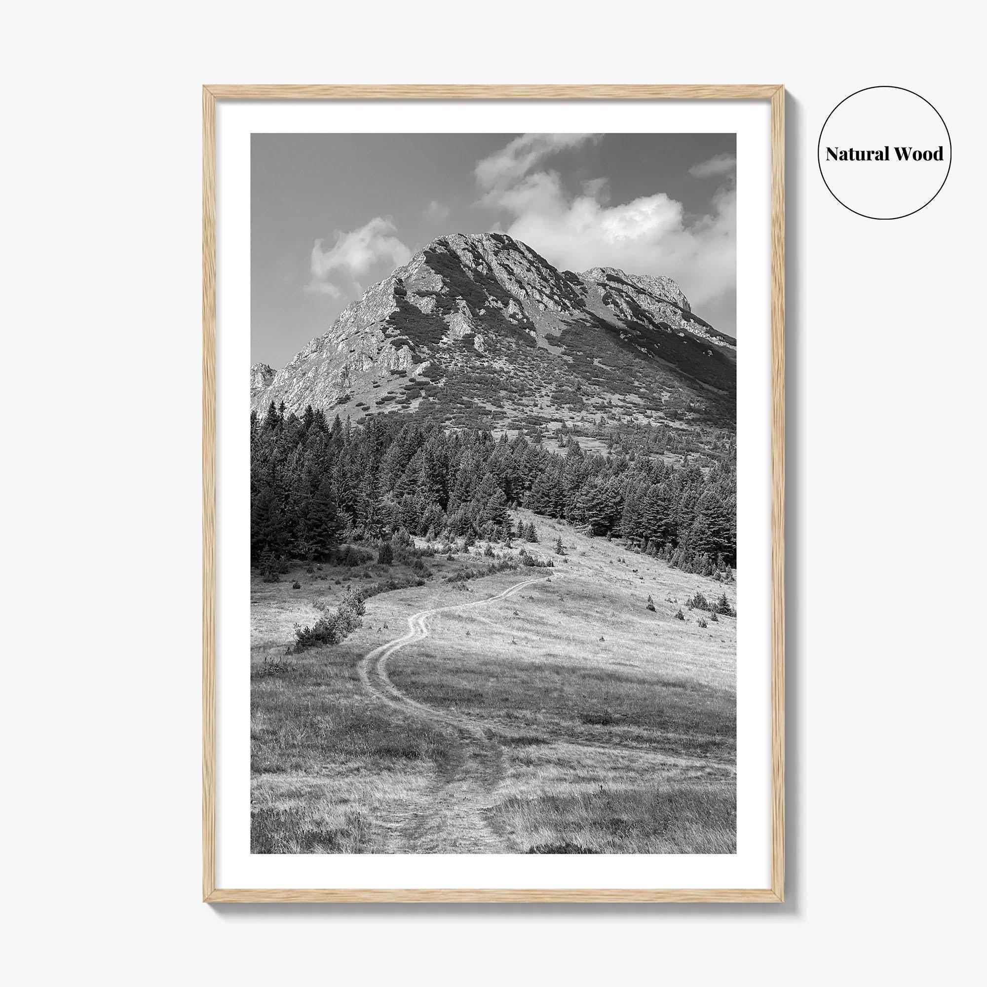 Kosovo Black and White Fine Art Photo Print, Rugova Valley Hajla Peak Poster