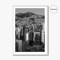 La Paz Black and White Fine Art Photo Print, Bolivia Andes Mountains Poster