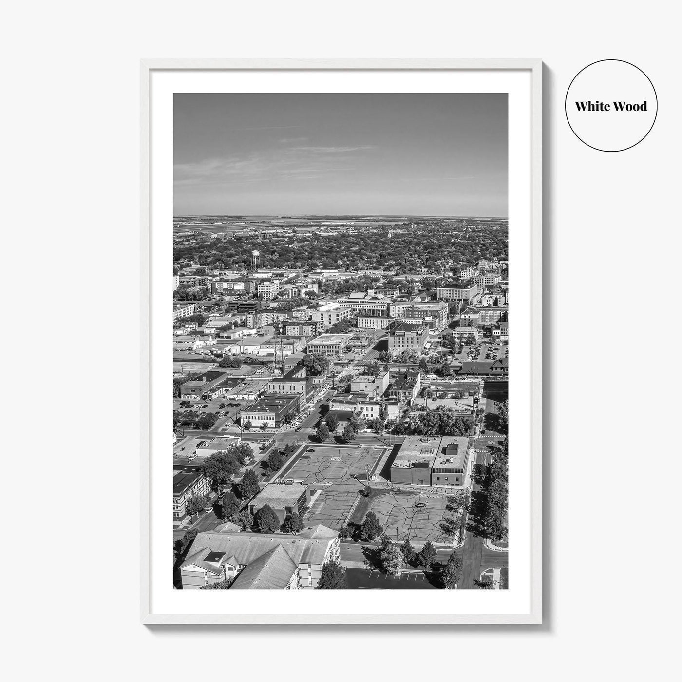 Fargo Black and White Fine Art Photo Print, North Dakota Poster