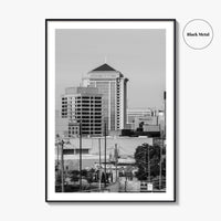 Montgomery Skyline Black and White Fine Art Photo Print, Downtown, Alabama USA Poster