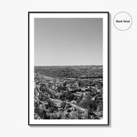 Morgantown Skyline Black and White Fine Art Photo Print, WVU Campus, West Virginia Poster