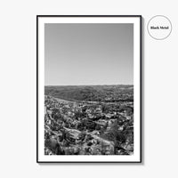 Morgantown Skyline Black and White Fine Art Photo Print, WVU Campus, West Virginia Poster