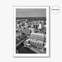 Lansing Skyline Black and White Fine Art Photo Print, Michigan Poster, USA