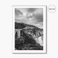 Big Sur Black and White Fine Art Photo Print, Bixby Bridge Poster