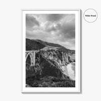 Big Sur Black and White Fine Art Photo Print, Bixby Bridge Poster