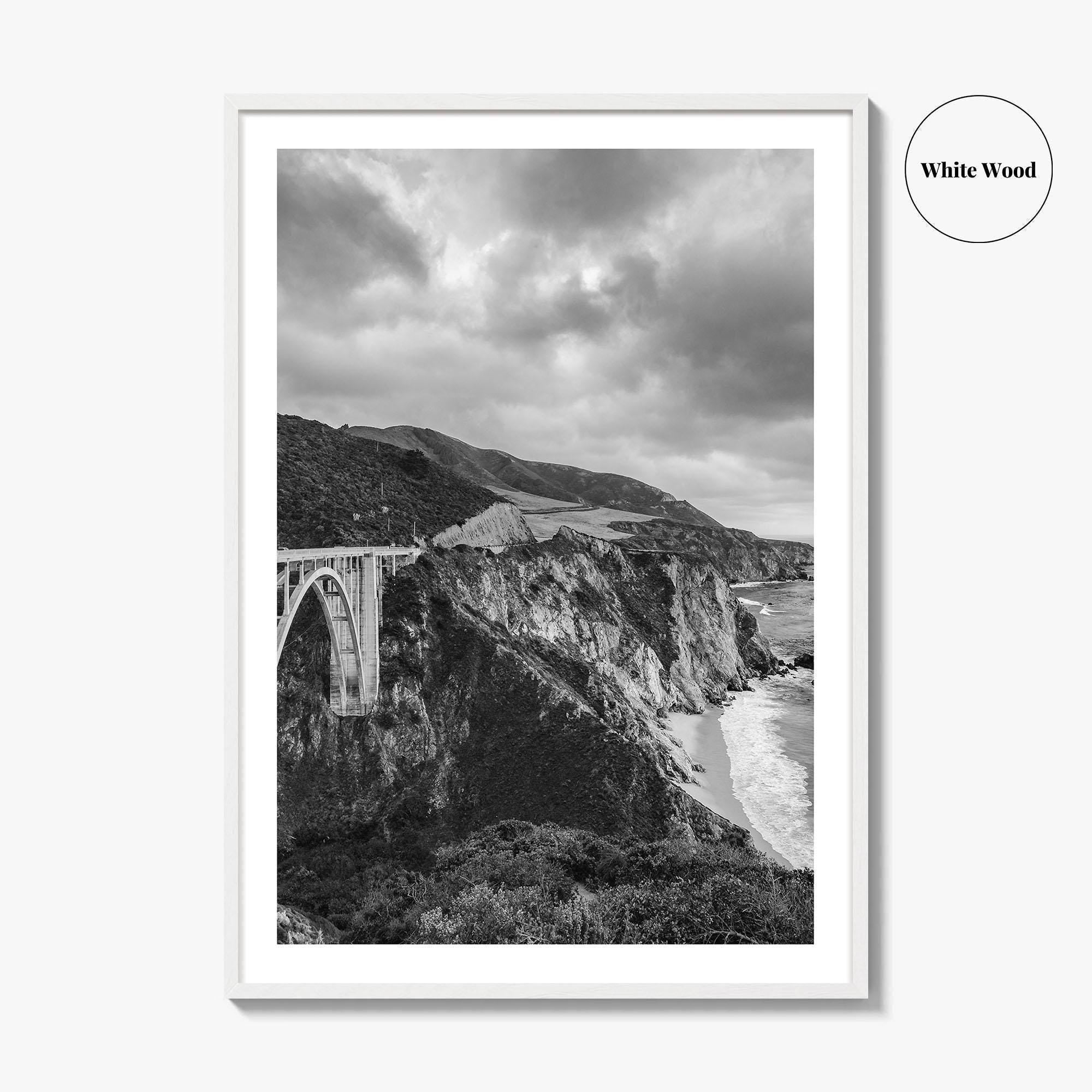 Big Sur Black and White Fine Art Photo Print, Bixby Bridge Poster
