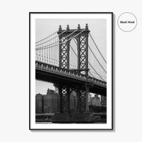 Manhattan Bridge Black and White Fine Art Photo Print, Brooklyn NYC DUMBO Poster